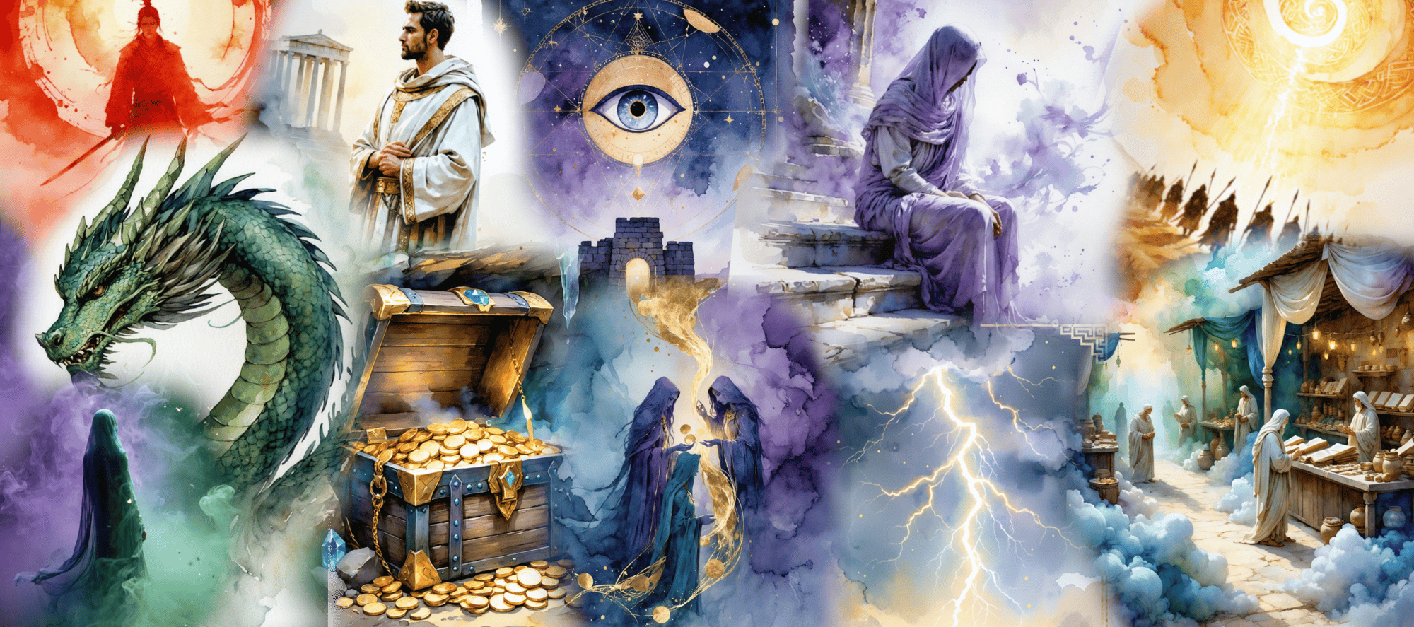 card-brawler Collage für das Bild card-brawler, mit mystischen Figuren