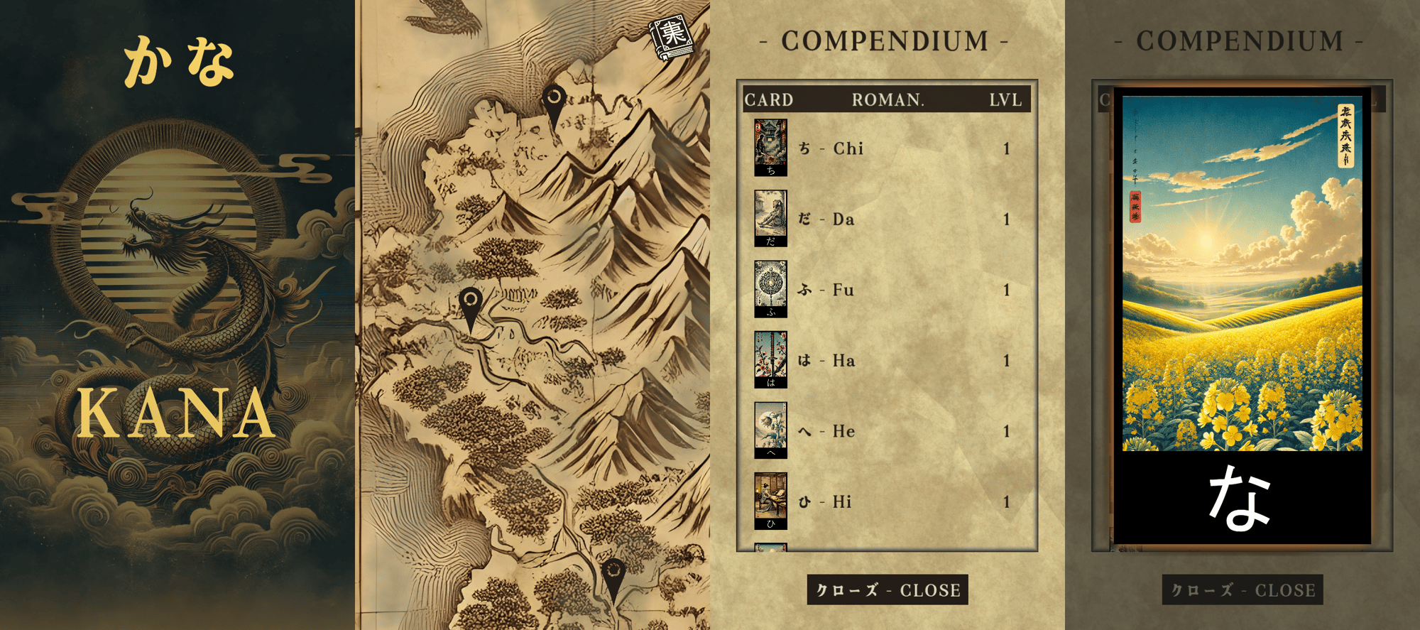 kana Screenshots aus dem selbst entwickelten Spiel "kana"