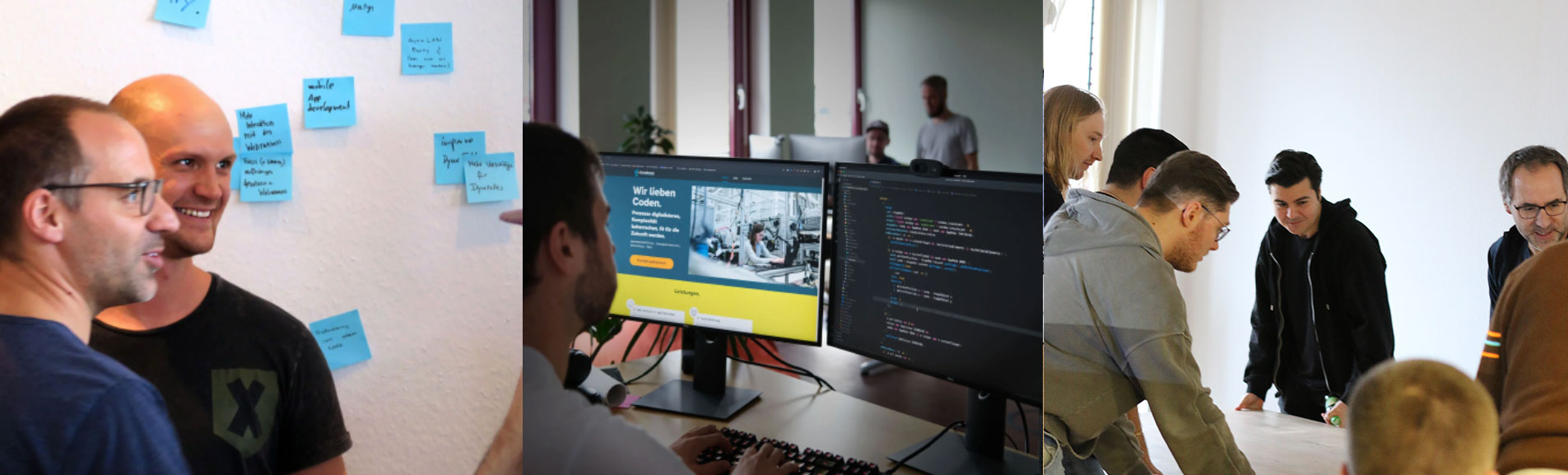 Mitarbeitende der dynbase im Kölner Büro